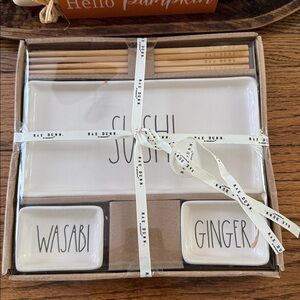 Rae Dunn SUSHI WASABI GINGER set home kitchen - New in box!